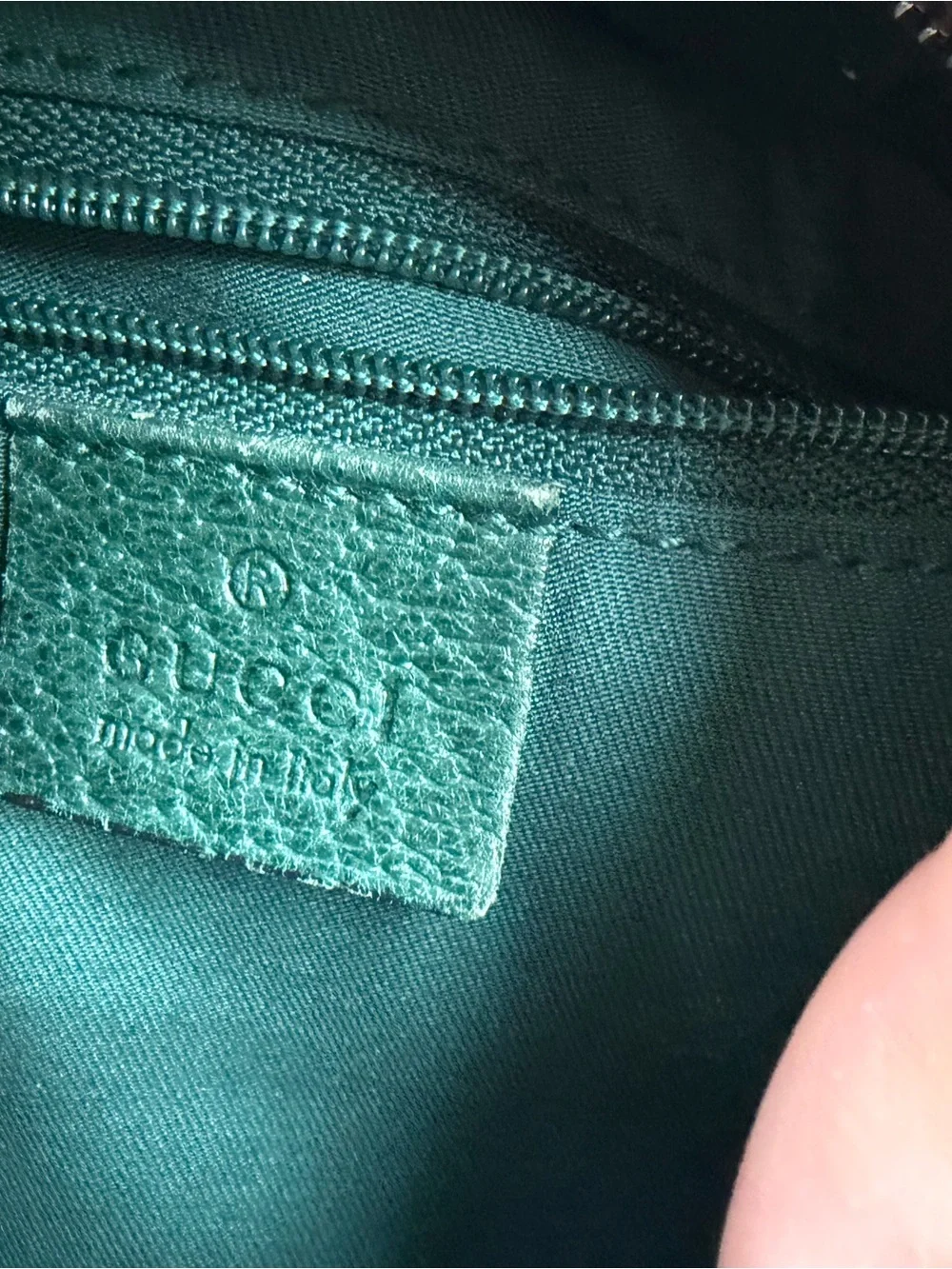 Gucci Beige Monogram Hobo with Green Trim